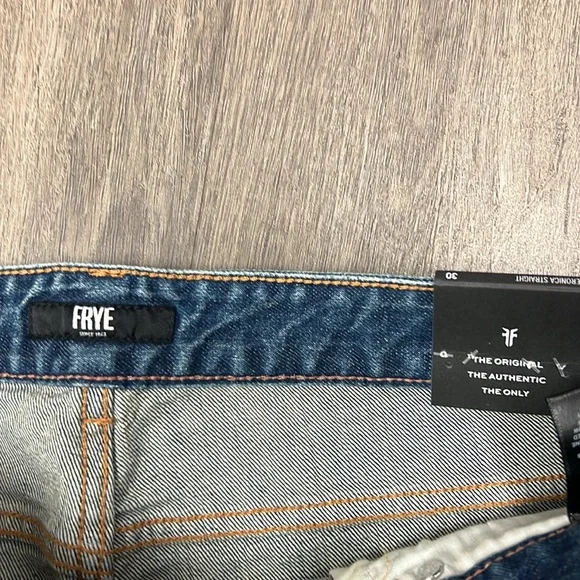 Free People x Frye Selvage Mid-Rise Relaxed Jeans 30